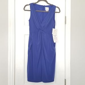 Knot Front Sleeveless Jersey Dress Blue NWT
